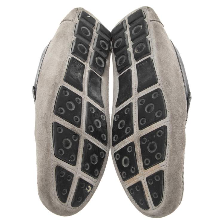 Pre Owned Givenchy Grey Suede Slip On Loafers Size 41