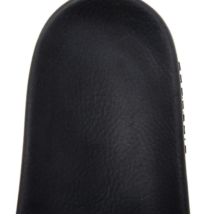 Pre Owned Givenchy Black Rubber Logo Flat Slides Size 43