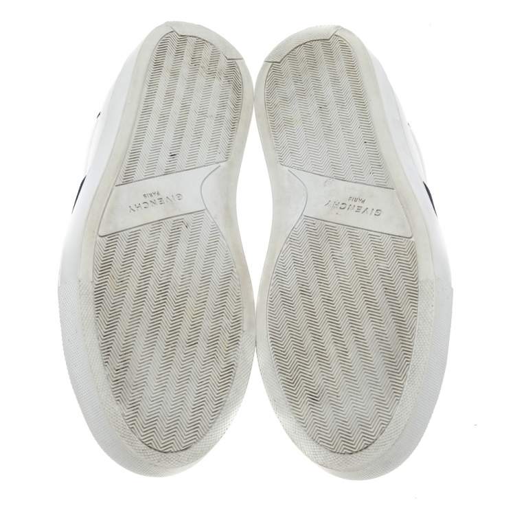 Pre Owned Givenchy White/Blue Leather And Elastic Band Urban Street Slip On Sneakers Size 39