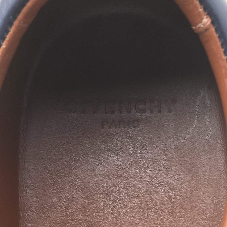 Pre Owned Givenchy White/Blue Leather And Elastic Band Urban Street Slip On Sneakers Size 39
