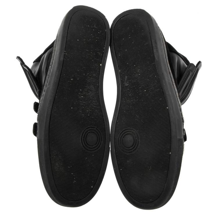 Pre Owned Givenchy Black Leather And Suede High Top Sneakers Size 45