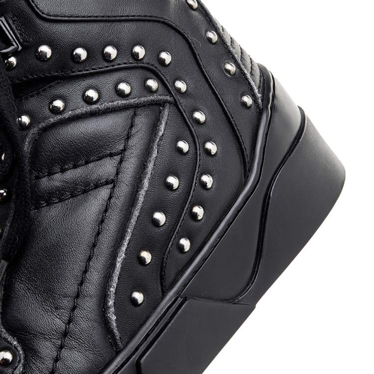 Pre Owned Givenchy Black Studded Leather Tyson High Top Sneakers Size 40