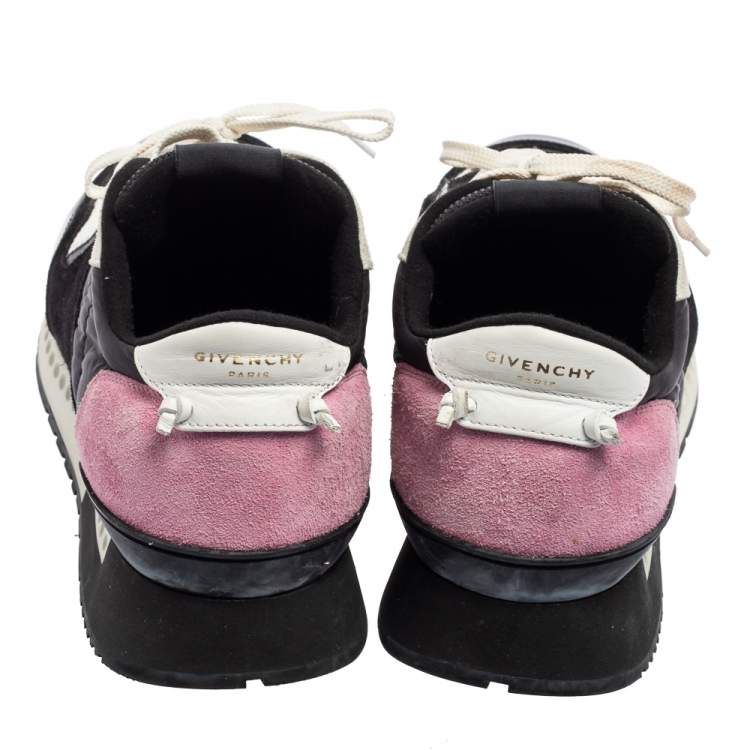 Pre Owned Givenchy Tri-Color Suede, Mesh and Leather Active Runner Lace-Up Sneakers Size 43