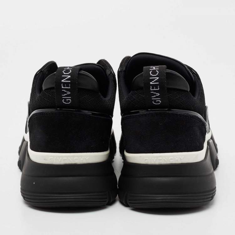 Pre Owned Givenchy Black Leather And Neoprene Fabric Jaw Low Sneakers Size 41
