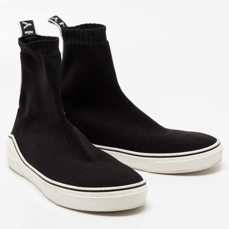 Pre Owned Givenchy Black Knit Fabric George V Mid Sock Sneakers Size 43
