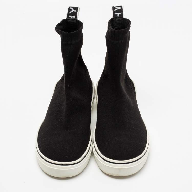 Pre Owned Givenchy Black Knit Fabric George V Mid Sock Sneakers Size 43