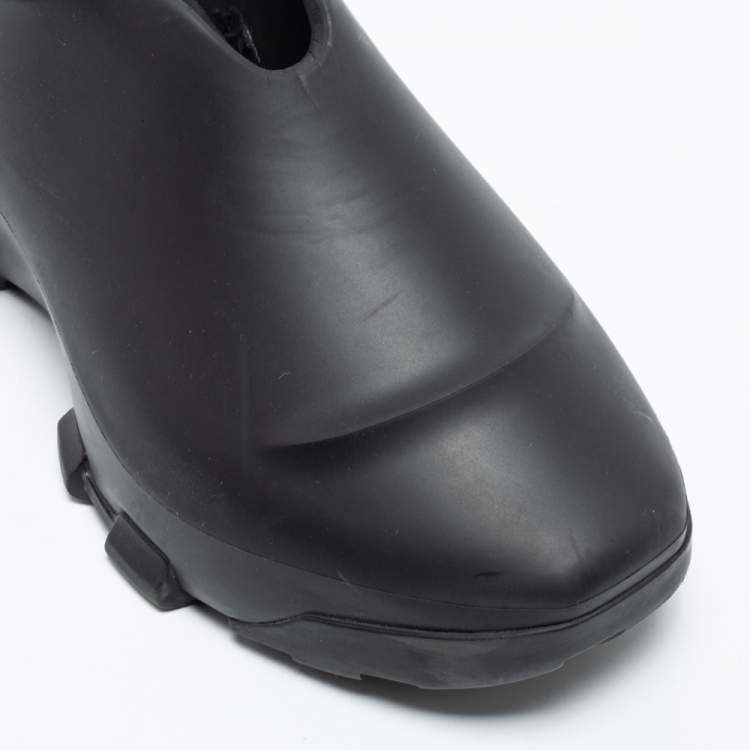 Pre Owned Givenchy Black Rubber Monumental Mallow Slip-On Sneakers Size 43