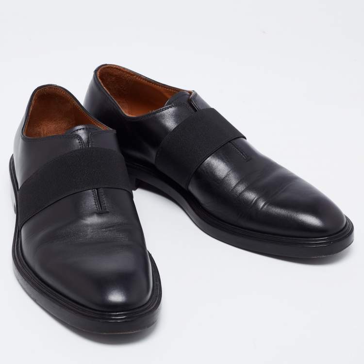 Pre Owned Givenchy Black Leather Elastic Band Slip-On Loafers Size 42