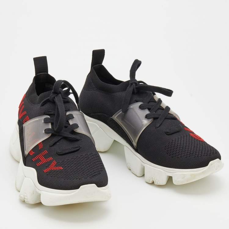 Pre Owned Givenchy Black Knit Fabric Jaw Low-Top Sneakers Size 43