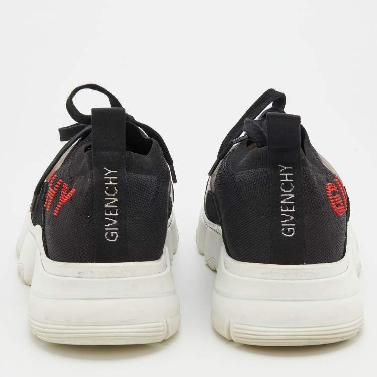 Pre Owned Givenchy Black Knit Fabric Jaw Low-Top Sneakers Size 43