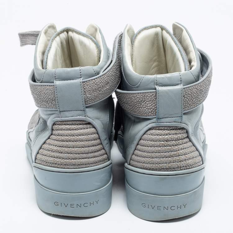 Pre Owned Givenchy Grey Leather High Top Sneakers Size 43