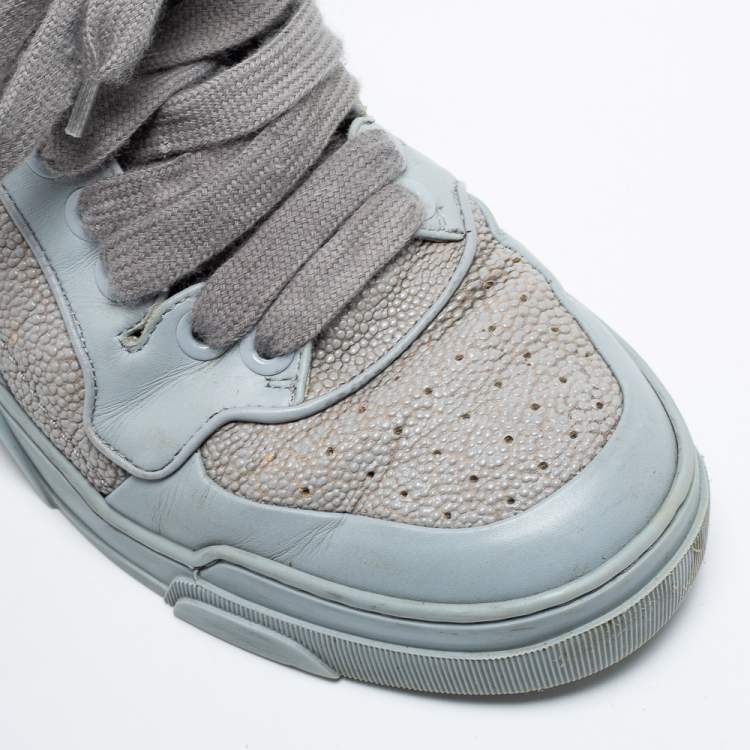Pre Owned Givenchy Grey Leather High Top Sneakers Size 43