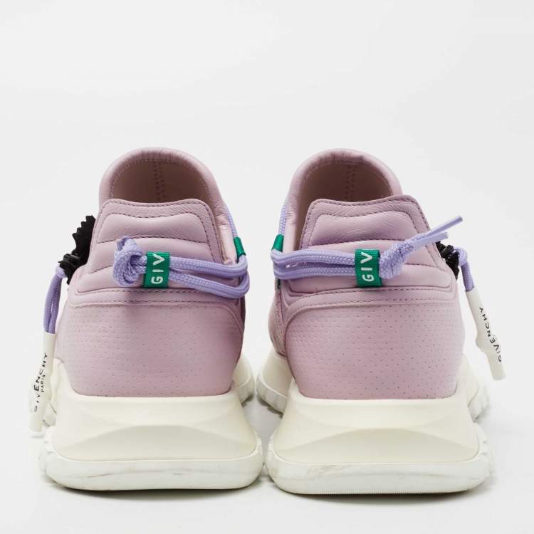 Pre Owned Givenchy Lilac Perforated Leather Spectre Zip Low-Top Sneakers Size 39