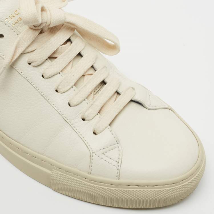 Pre Owned Givenchy White/Blue Leather Reverse Letter Low Top Sneakers Size 41