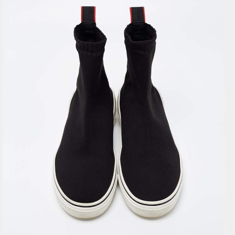 Pre Owned Givenchy Black Knit Fabric George V High Top Sneakers Size 43