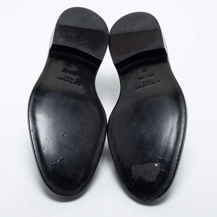 Pre Owned Givenchy Black Leather Buckle Monk Derby Size 41
