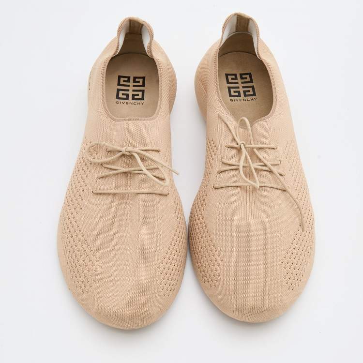 Pre Owned Givenchy Beige Knit Fabric TK-360 Sneakers Size 44