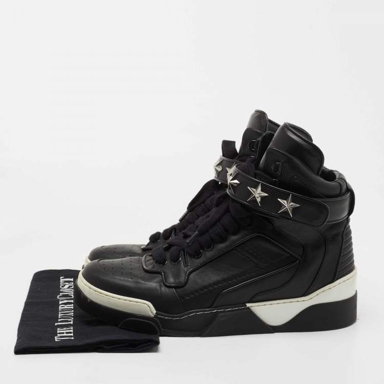 Pre Owned Givenchy Black Leather Tyson High Top Sneakers Size 43