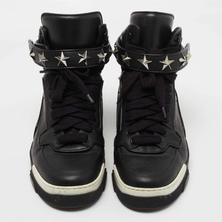 Pre Owned Givenchy Black Leather Tyson High Top Sneakers Size 43