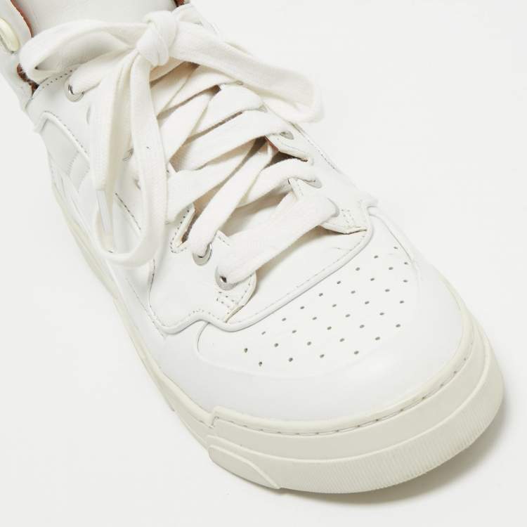 Pre Owned Givenchy White Leather Tyson Star Studded High Top Sneakers Size 37.5