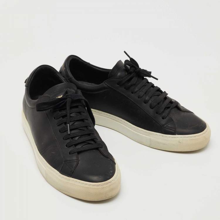 Pre Owned Givenchy Black Leather Low Top Sneakers Size 40