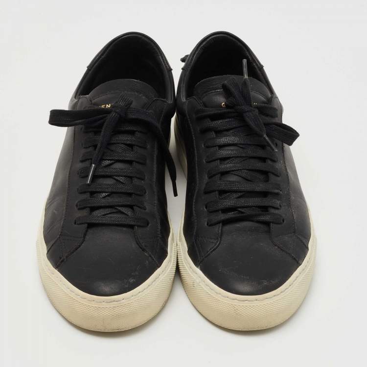 Pre Owned Givenchy Black Leather Low Top Sneakers Size 40