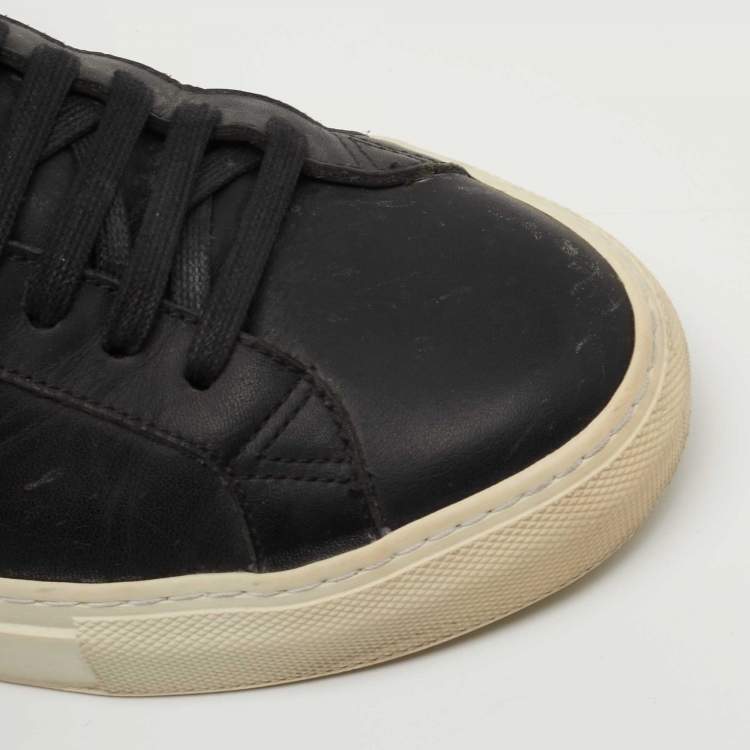 Pre Owned Givenchy Black Leather Low Top Sneakers Size 40