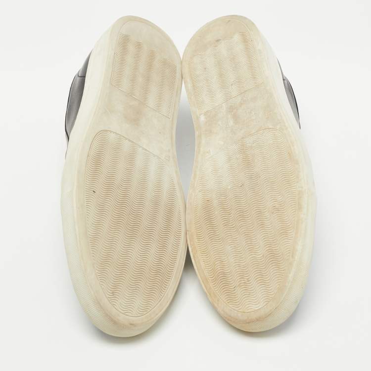 Pre Owned Givenchy Black Leather Slip On Sneakers Size 44