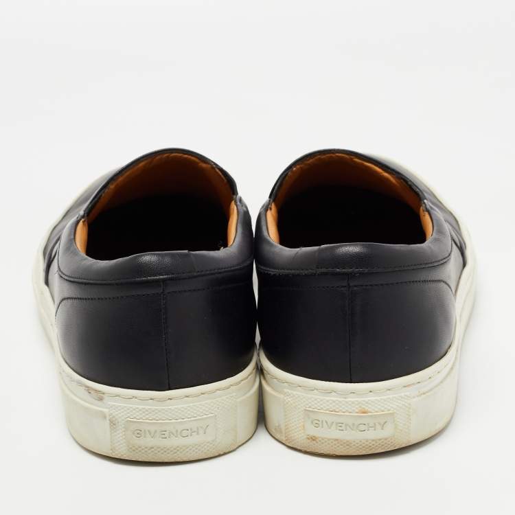 Pre Owned Givenchy Black Leather Slip On Sneakers Size 44
