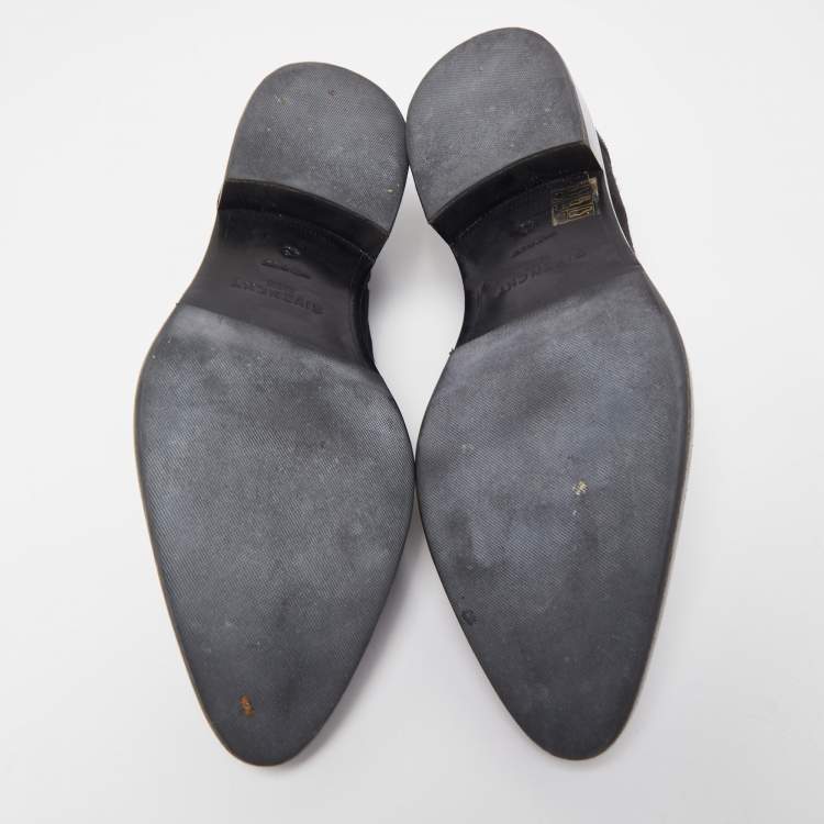 Pre Owned Givenchy Black/Navy Blue Suede Lace Up Derby Size 43