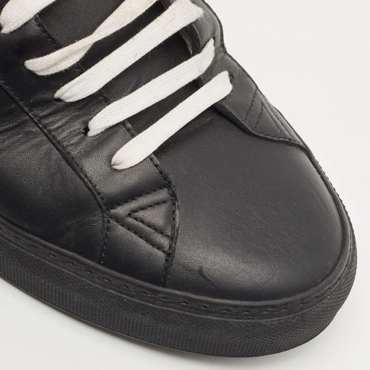 Pre Owned Givenchy Black Leather Low Top Sneakers Size 43.5