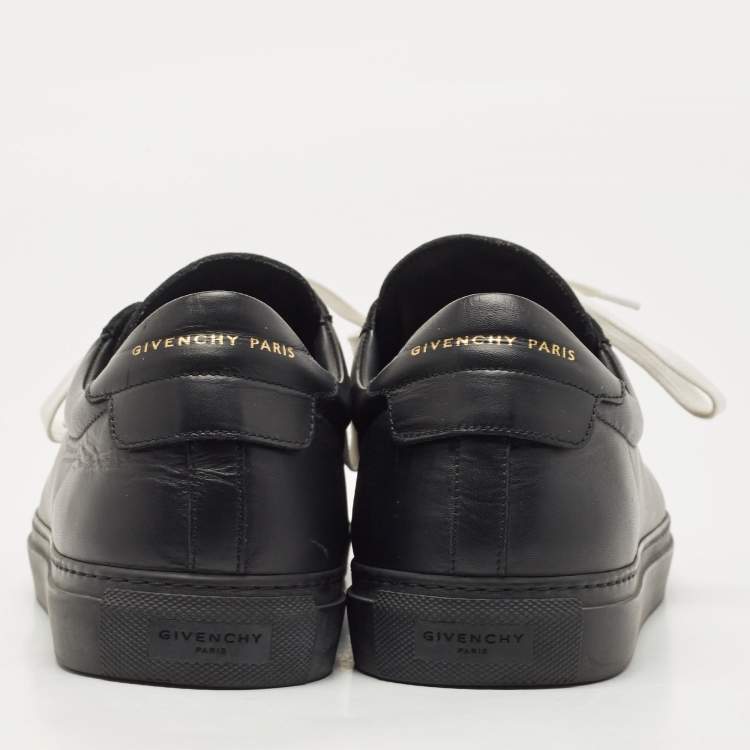 Pre Owned Givenchy Black Leather Low Top Sneakers Size 43.5