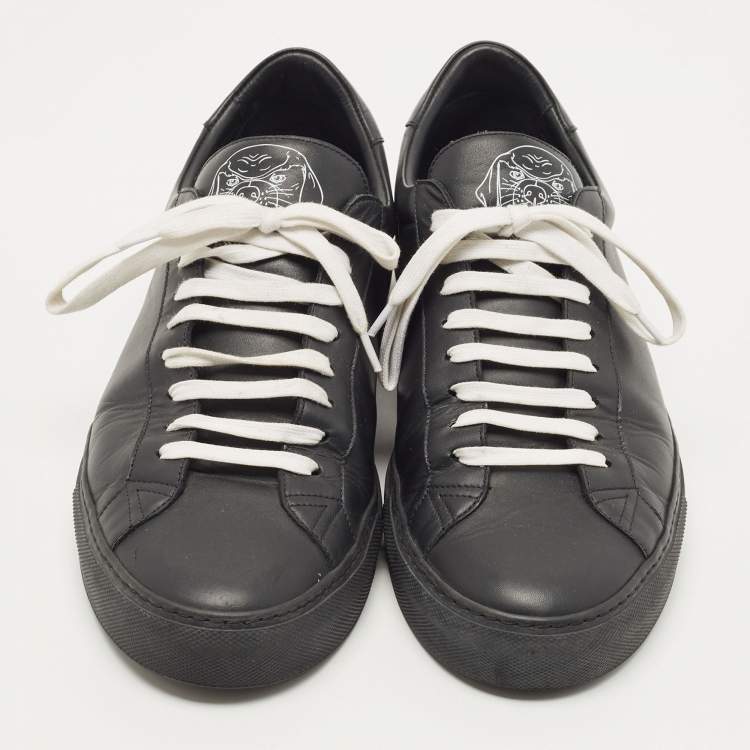 Pre Owned Givenchy Black Leather Low Top Sneakers Size 43.5