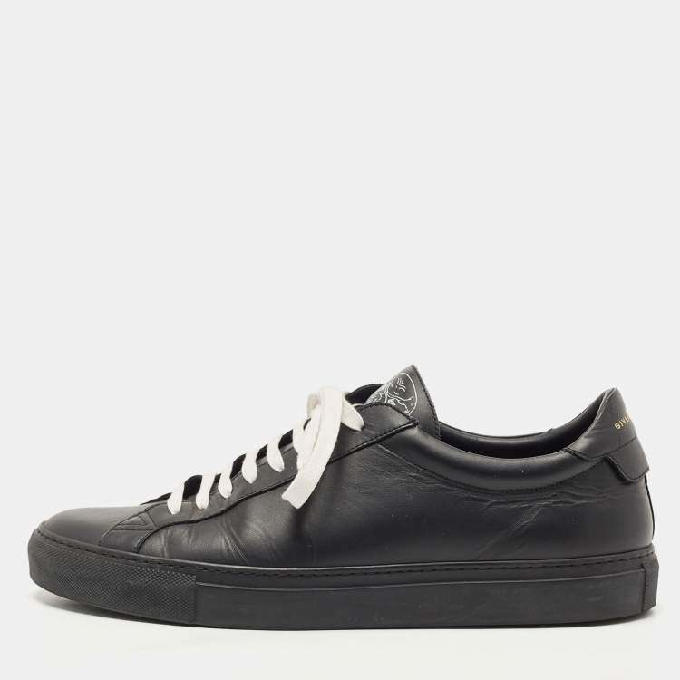 Pre Owned Givenchy Black Leather Low Top Sneakers Size 43.5