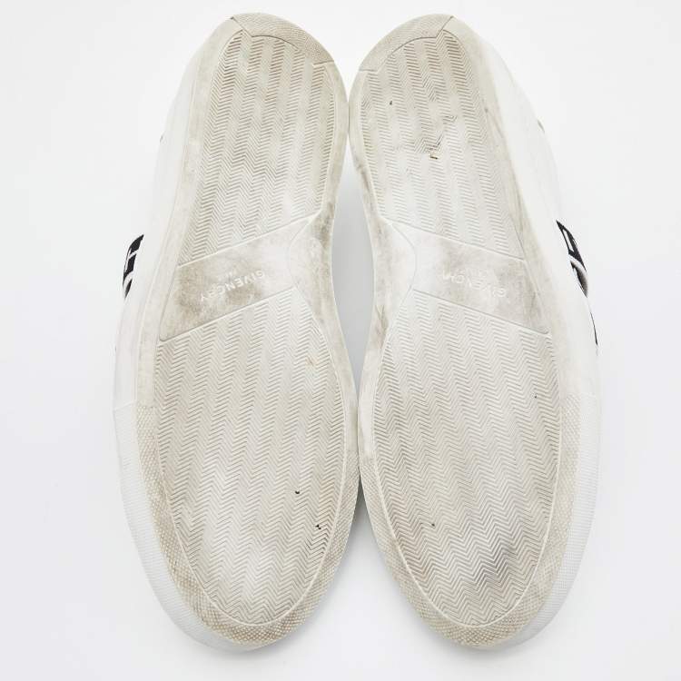 Pre Owned Givenchy White Leather and Stretch Band Urban Street Slip On Sneakers Size 42