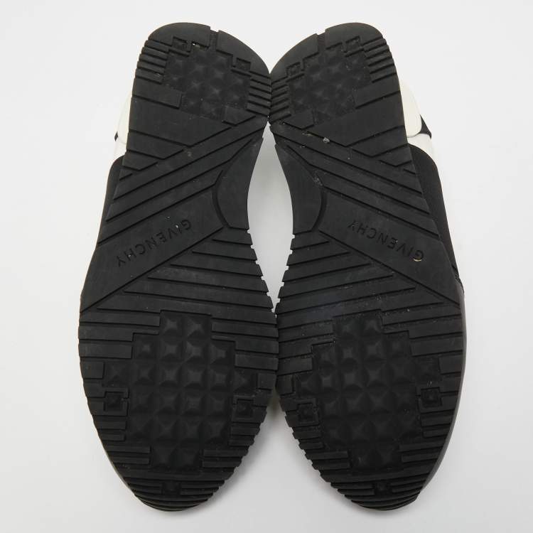 Pre Owned Givenchy Black/White Leather and Mesh Runner Active Sneakers Size 41