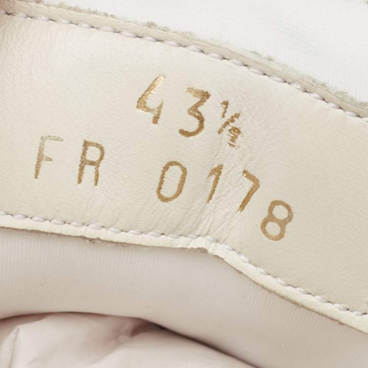 Pre Owned Givenchy White Neoprene and Leather Jaw Sneakers Size 43.5