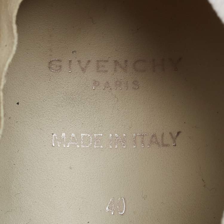 Pre Owned Givenchy White Knit Fabric Low Top Sneakers Size 40