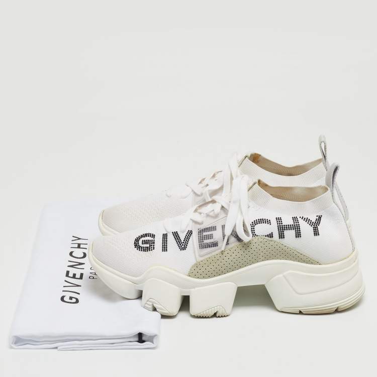 Pre Owned Givenchy White Knit Fabric Low Top Sneakers Size 40