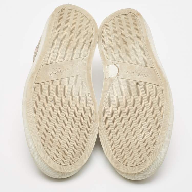 Pre Owned Givenchy Beige/Brown Python Leather Skate Slip On Sneakers Size 42