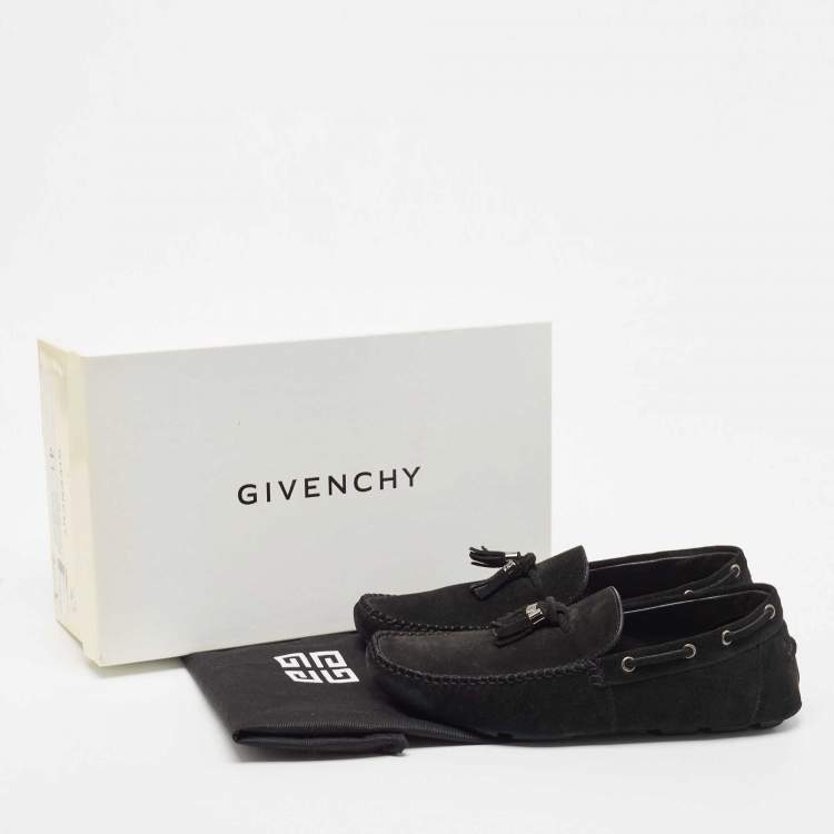 Pre Owned Givenchy Black Suede Tassel Detail Slip On Loafers Size 41