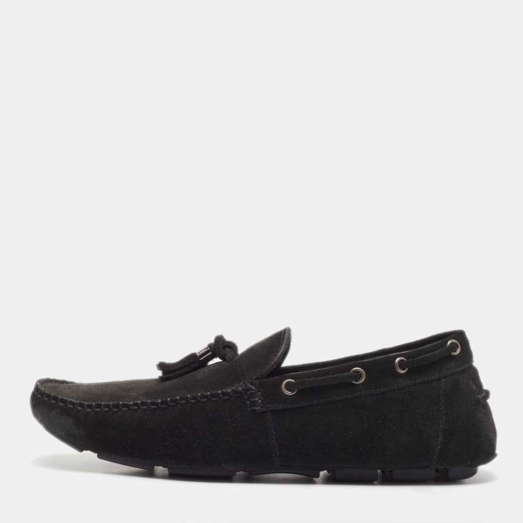 Pre Owned Givenchy Black Suede Tassel Detail Slip On Loafers Size 41
