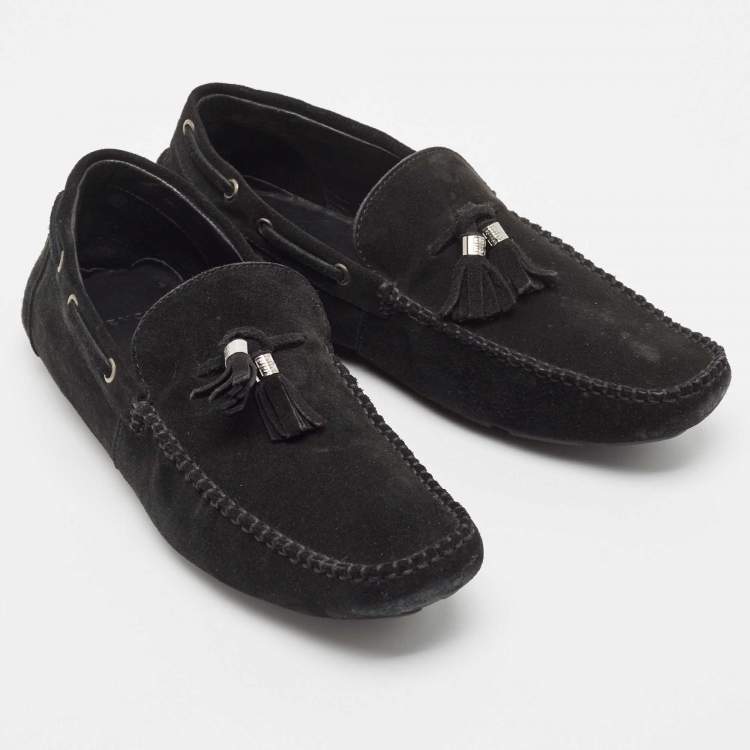 Pre Owned Givenchy Black Suede Tassel Detail Slip On Loafers Size 41