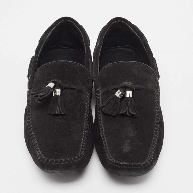 Pre Owned Givenchy Black Suede Tassel Detail Slip On Loafers Size 41