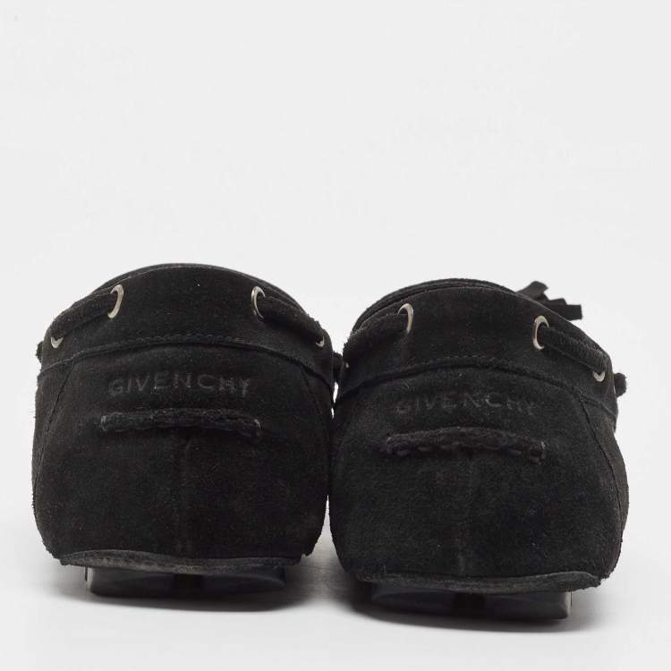 Pre Owned Givenchy Black Suede Tassel Detail Slip On Loafers Size 41