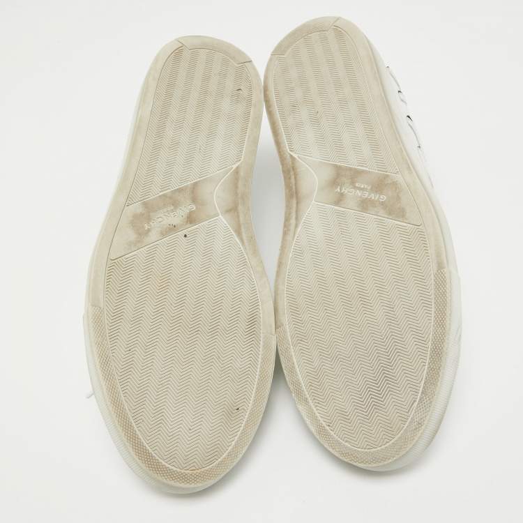 Pre Owned Givenchy White Leather Reverse Logo Urban Street Sneakers Size 44