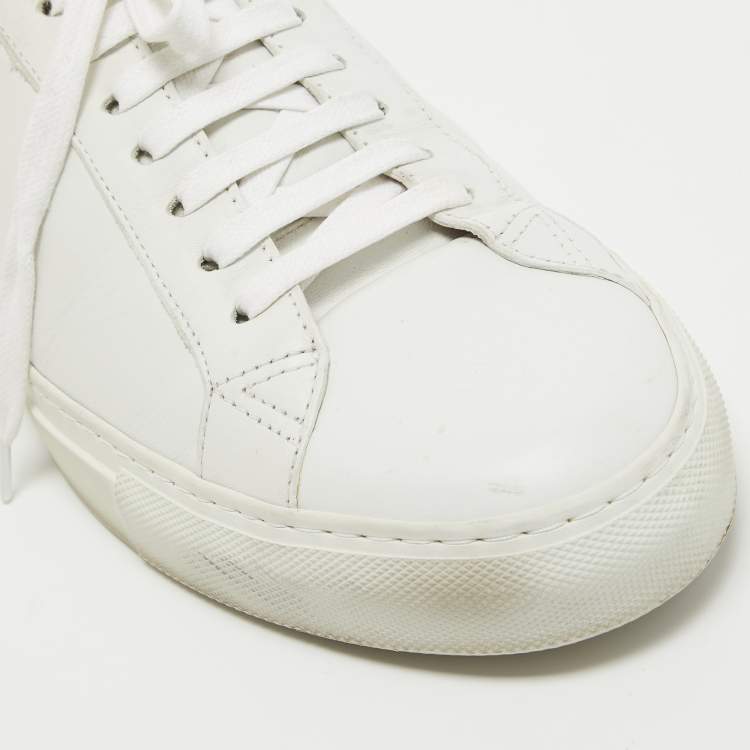 Pre Owned Givenchy White Leather Reverse Logo Urban Street Sneakers Size 44