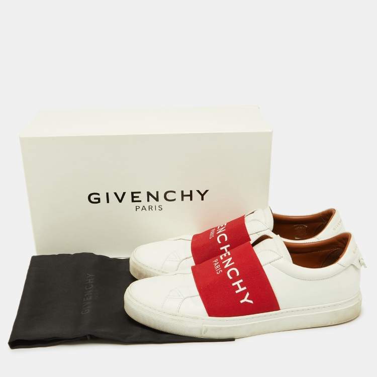Pre Owned Givenchy White/Red Leather City Sport Sneakers Size 42