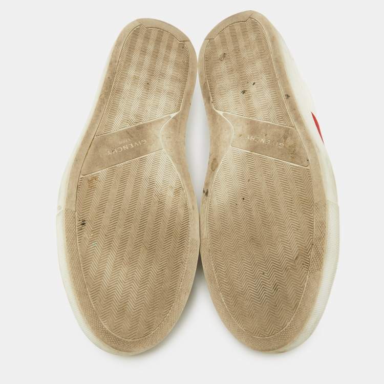 Pre Owned Givenchy White/Red Leather City Sport Sneakers Size 42