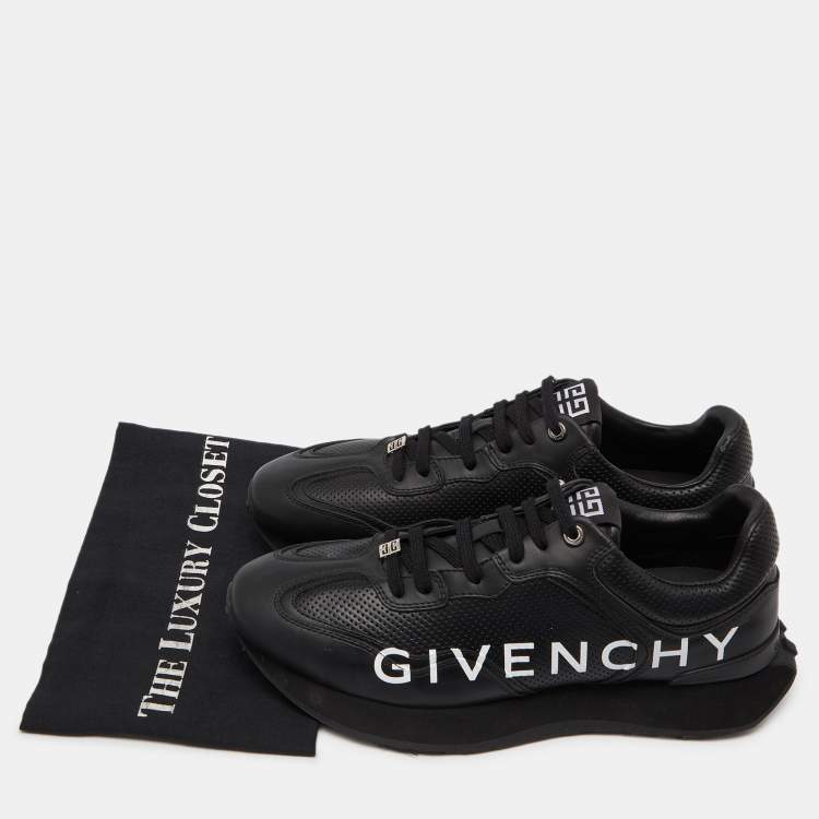 Pre Owned Givenchy Black Leather Lace Up  Sneakers Size 45